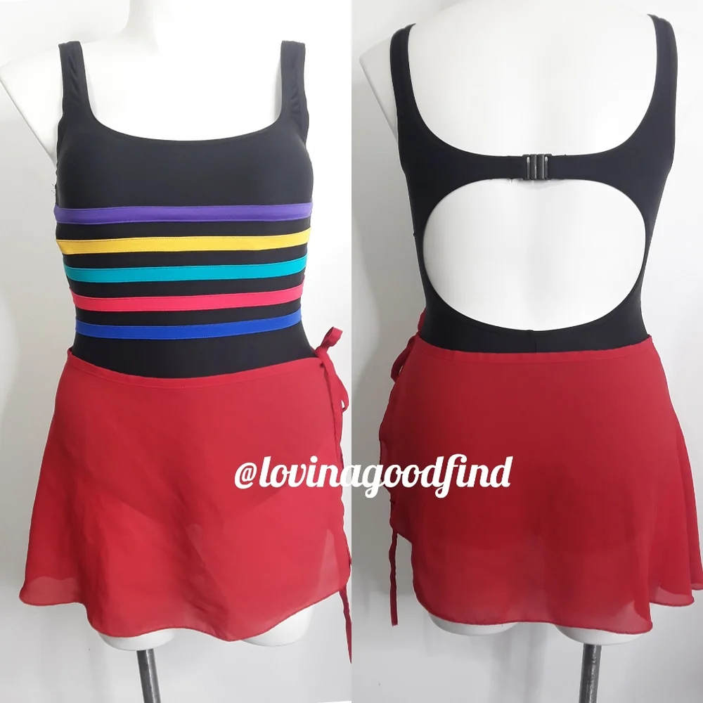 Mirella Sheer Red Mini Skirt Sarong EUC sz XL - 1X